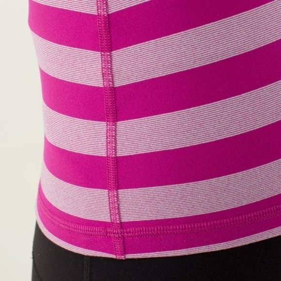 Lululemon Power Y Tank Luon striped Raspberry Size 4 - Picture 4 of 11